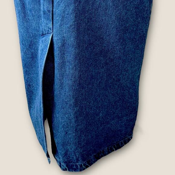 Mountain Lake Vintage 80s Denim Straight Pencil Blue Jean Maxi Skirt Size XL/16 - Picture 9 of 13